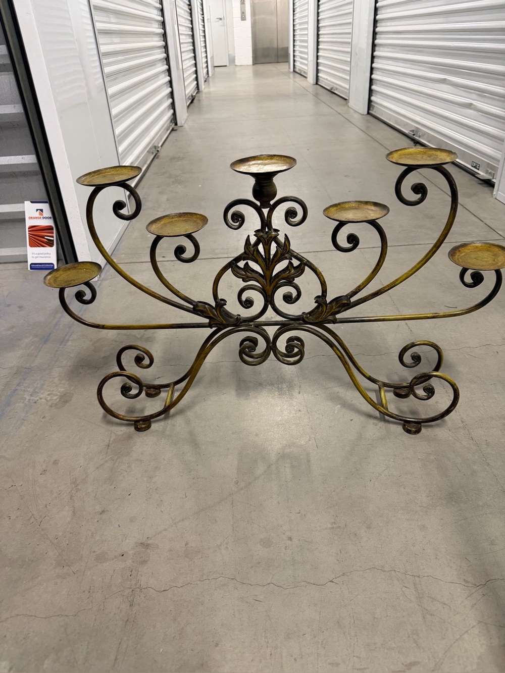 Decorative Black and Gold Metal 7-Arm Candle Holder Candelabra